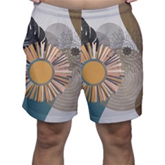 Boho Leaves Botanical Retro Vintage Men s Shorts by Maspions