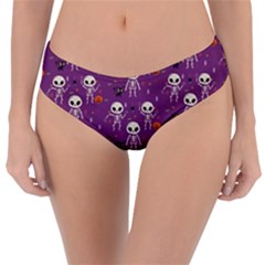 Skull Halloween Pattern Reversible Classic Bikini Bottoms by Maspions