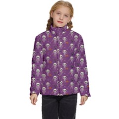 Skull Halloween Pattern Kids  Puffer Bubble Jacket Coat by Maspions