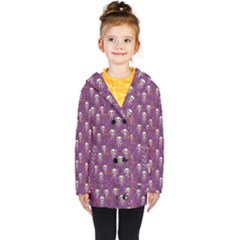 Skull Halloween Pattern Kids  Double Breasted Button Coat by Maspions