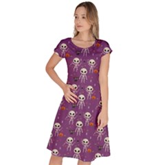 Skull Halloween Pattern Classic Short Sleeve Dress by Maspions