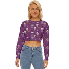 Skull Halloween Pattern Lightweight Long Sleeve Sweatshirt by Maspions