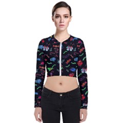 New Year Christmas Background Long Sleeve Zip Up Bomber Jacket by Maspions