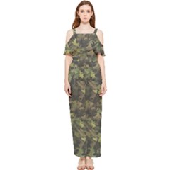 Camouflage Military Draped Sleeveless Chiffon Jumpsuit by Ndabl3x