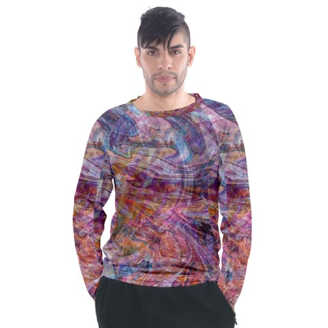 Spring Waves Men s Long Sleeve Raglan T-shirt by kaleidomarblingart