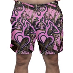 Pink Browning Deer Glitter Camo Men s Shorts by Maspions