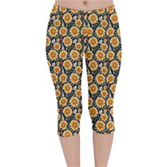 Flower 120424 Velvet Capri Leggings  by zappwaits