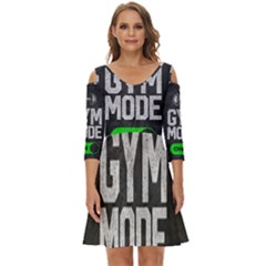 Gym Mode Shoulder Cut Out Zip Up Dress by Store67