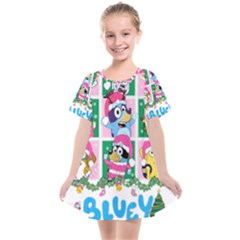 Bluey Christmas Kids  Smock Dress by avitendut