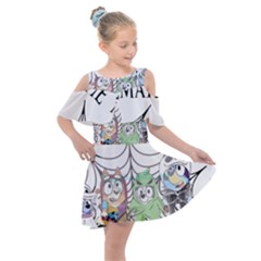 Bluey Halloween Kids  Shoulder Cutout Chiffon Dress by avitendut