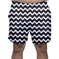 Wave Pattern Wavy Halftone Men s Shorts by Maspions