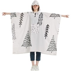 Christmas Tree Trees Nature Women s Hooded Rain Ponchos by Maspions