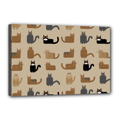 Cat Pattern Texture Animal Canvas 18  X 12  (stretched) by Maspions