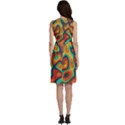 Paper Cut Abstract Pattern Sleeveless Dress With Pocket View4