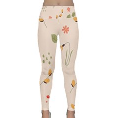 Spring Art Floral Pattern Design Lightweight Velour Classic Yoga Leggings by Maspions