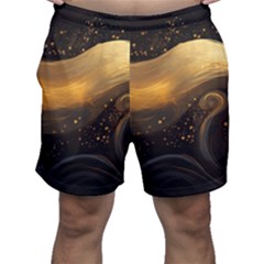 Abstract Gold Wave Background Men s Shorts by Maspions