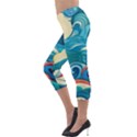 Waves Wave Ocean Sea Abstract Whimsical Lightweight Velour Capri Leggings  View3