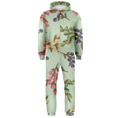 Berries Flowers Pattern Print Hooded Jumpsuit (men) by Maspions