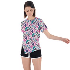 Multi Colour Pattern Asymmetrical Short Sleeve Sports T-shirt by designsbymallika