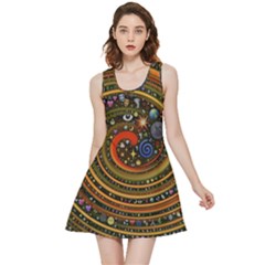 Swirl Vortex Emoji Cyclone Motion Art Inside Out Reversible Sleeveless Dress by Paksenen