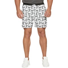 Erotic Pants Motif Black And White Graphic Pattern Black Backgrond Men s Runner Shorts by dflcprintsclothing