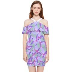 Kaleidoscope Dreams Shoulder Frill Bodycon Summer Dress by dflcprintsclothing