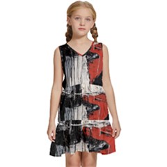 Abstract  Kids  Sleeveless Tiered Mini Dress by Sobalvarro