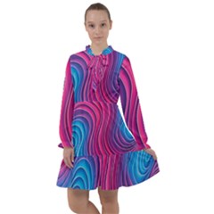 Spiral Swirl Pattern Light Circle All Frills Chiffon Dress by Ndabl3x