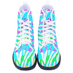 Animal Print Bright Abstract Kid s High-top Canvas Sneakers by Ndabl3x