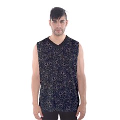 Midnight Blossom Elegance Black Backgrond Men s Basketball Tank Top by dflcprintsclothing