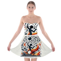 Abstract Drummer Strapless Bra Top Dress by RiverRootz