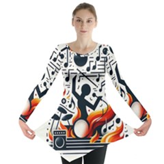 Abstract Drummer Long Sleeve Tunic  by RiverRootz