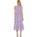 Purple Flowers 001 V-Neck Drawstring Shoulder Sleeveless Maxi Dress View4