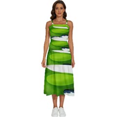 Golf Course Par Green Sleeveless Shoulder Straps Boho Dress by Proyonanggan