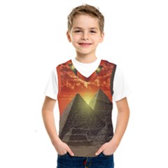 Pyramids Egypt Monument Landmark Sunrise Sunset Egyptian Kids  Basketball Tank Top by Proyonanggan