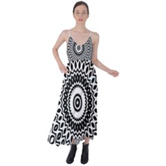 Circular Concentric Radial Symmetry Abstract Tie Back Maxi Dress by Proyonanggan