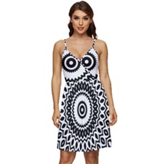 Circular Concentric Radial Symmetry Abstract V-neck Pocket Summer Dress  by Proyonanggan