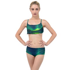 Iceland Aurora Borealis Layered Top Bikini Set by Proyonanggan