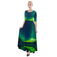 Iceland Aurora Borealis Half Sleeves Maxi Dress by Proyonanggan