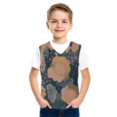 Flower Patterns Pattern Beige Green Kids  Basketball Tank Top by Proyonanggan