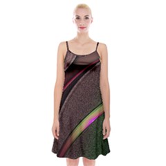 Texture Abstract Curve  Pattern Red Spaghetti Strap Velvet Dress by Proyonanggan