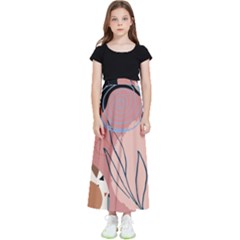 Abstract Boho Bohemian Style Retro Vintage Kids  Flared Maxi Skirt by Proyonanggan