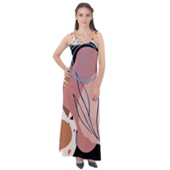 Abstract Boho Bohemian Style Retro Vintage Sleeveless Velour Maxi Dress by Proyonanggan