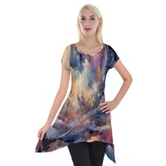 Fa1b89bd-d225-4e0a-b736-7b40b9a60316 Short Sleeve Side Drop Tunic by RiverRootz