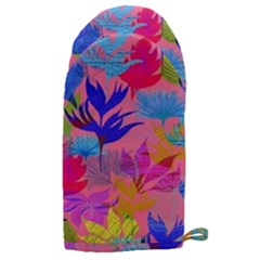 Pink And Blue Floral Microwave Oven Glove by Sparkle