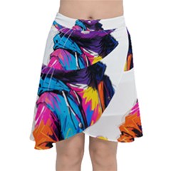 Wild Cat Chiffon Wrap Front Skirt by Sosodesigns19