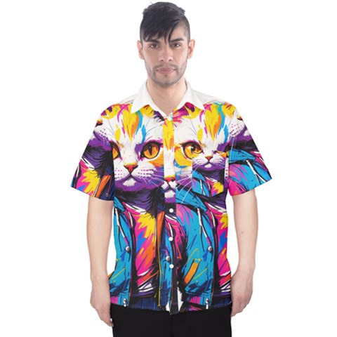 Wild Cat Men s Hawaii Shirt by Sosodesigns19