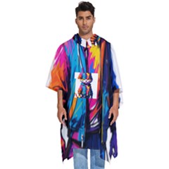 Wild Cat Men s Hooded Rain Ponchos by Sosodesigns19