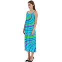 Pattern Swirl Pink Green Aqua Casual Spaghetti Strap Midi Dress View2