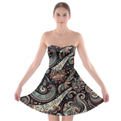 Paisley Print Musical Notes7 Strapless Bra Top Dress by RiverRootz